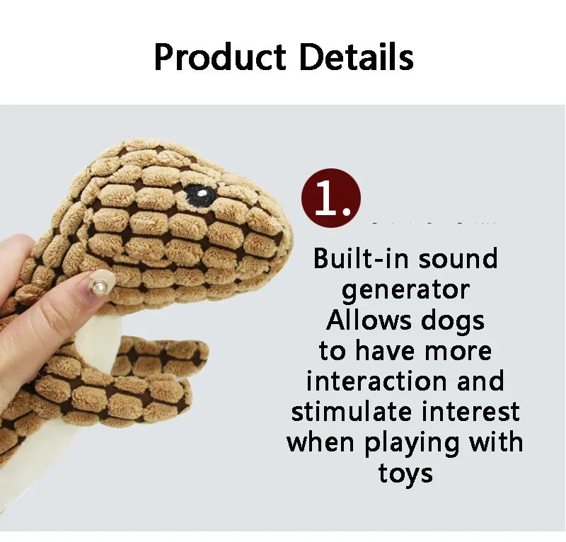 Pets Dog Chew Stuffed Funny Dinosaur Shape Cats Corn Wool Vocal Toy Apply To Training Exercise Simulation Animal Chihuahua Toys