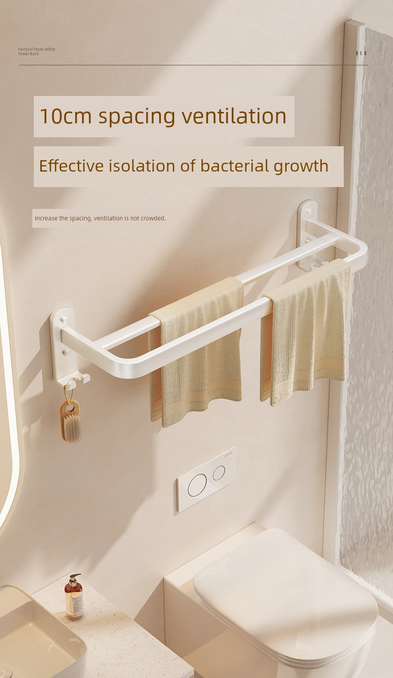 White Bathroom Wall-Mounted Toilet Towel Rack