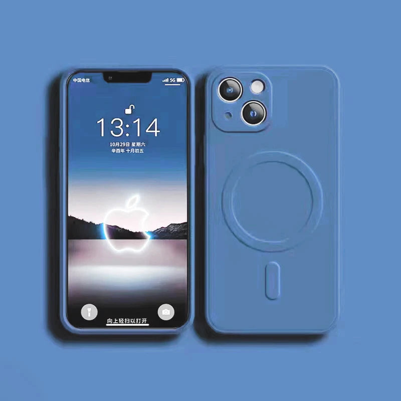 Magsafe Magnetic Wireless Charging Soft Liquid Silicone Phone Case For IPhone 16 Pro Max 14 13 12 11 15 Pro Max Mini Back Cover