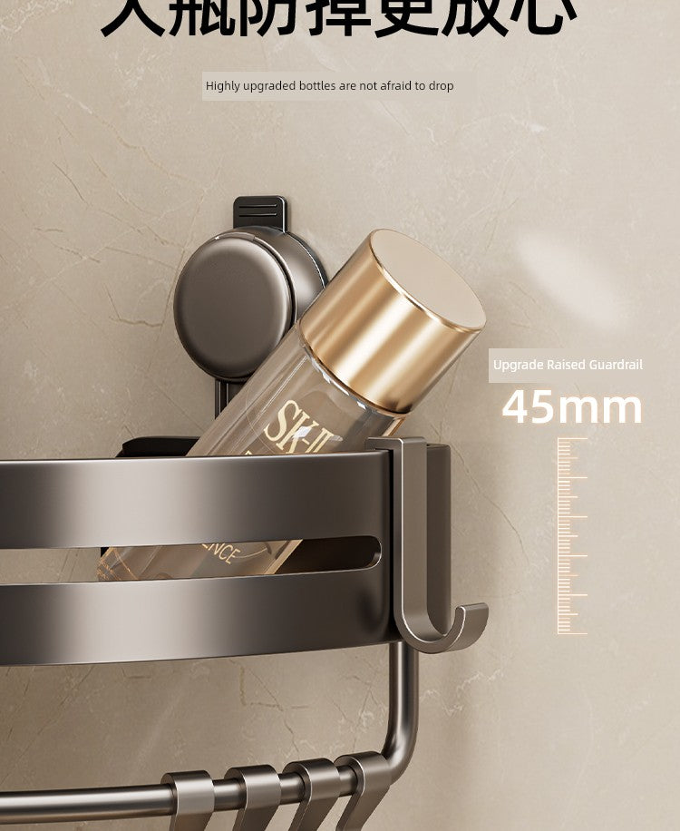 Wall-Mounted Wash Basin Toilet Triangle Basket Shelf Suction Cup