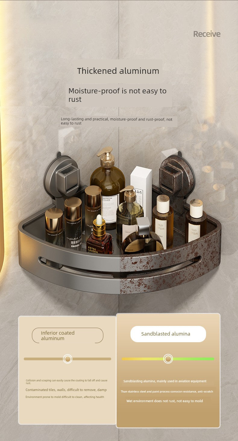 Suction Cup Punch-Free Corner Toilet Bathroom Storage Rack