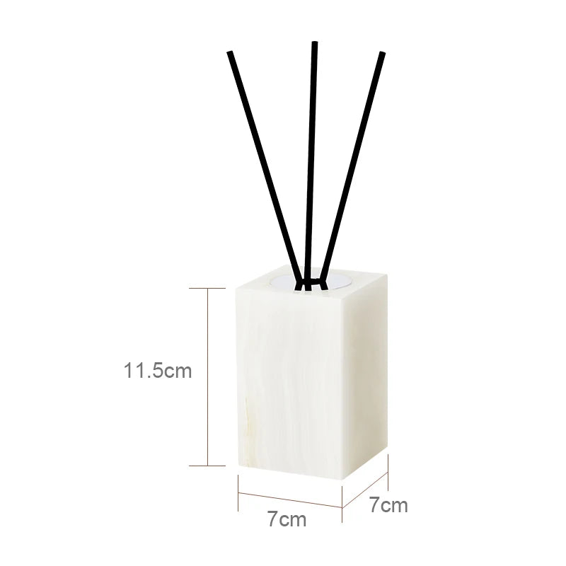 White Onyx Natural Marble Bathroom Accessories Luxury Soap Dispenser Cotton Swabs Container Reed diffuser Tray Bathroom Set