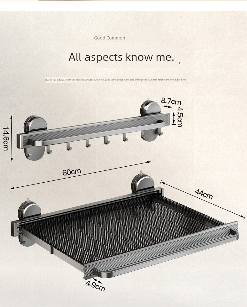 Retractable Bath Towel Rack Clothes Toilet Punch-Free Suction Cup