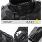 Men's Leather Jacket Autumn and Winter Windproof Standing Collar Motorcycle Tactical Warm Coat Casual Fashion Waterproof Jacket