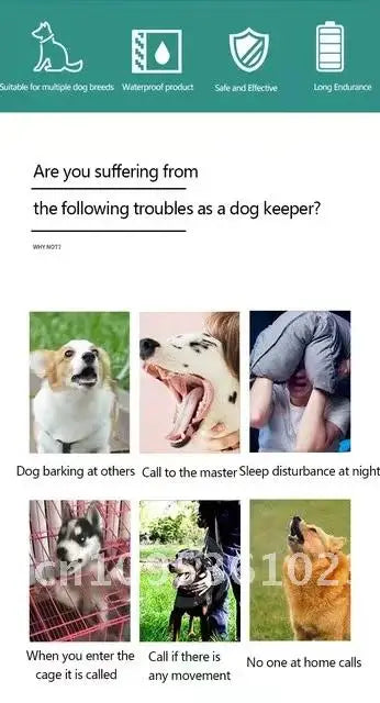 Electric Pet Training Collar, Remote Control, Anti Bark Vibration Collars Dog Sound, for Dogs, Waterproof, Rechargeable, Colar