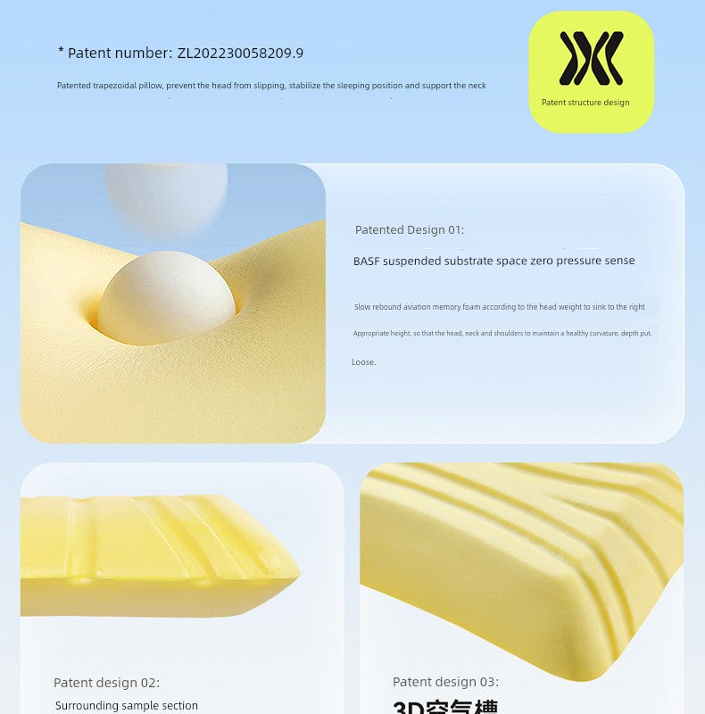 Banana Fruit Puff Memory Cotton Pillow Non-Pressure Stiff Neck Special Super Soft Cervical Support Improve Sleeping Pillowcase and Pillow Core