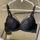 Contrasting lace push-up bras, comfortable and breathable cut-out bras, women's underwear