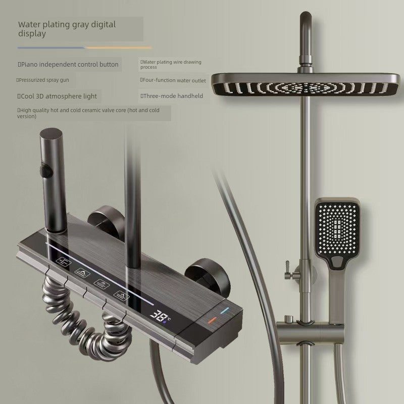 Copper Constant Temperature Black For Home Supercharged Shower Head