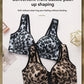 Women's Breathable Side-lifting Maternity Underwear Leopard Print Large Size Ultra-thin No Underwire Front-closure Bra