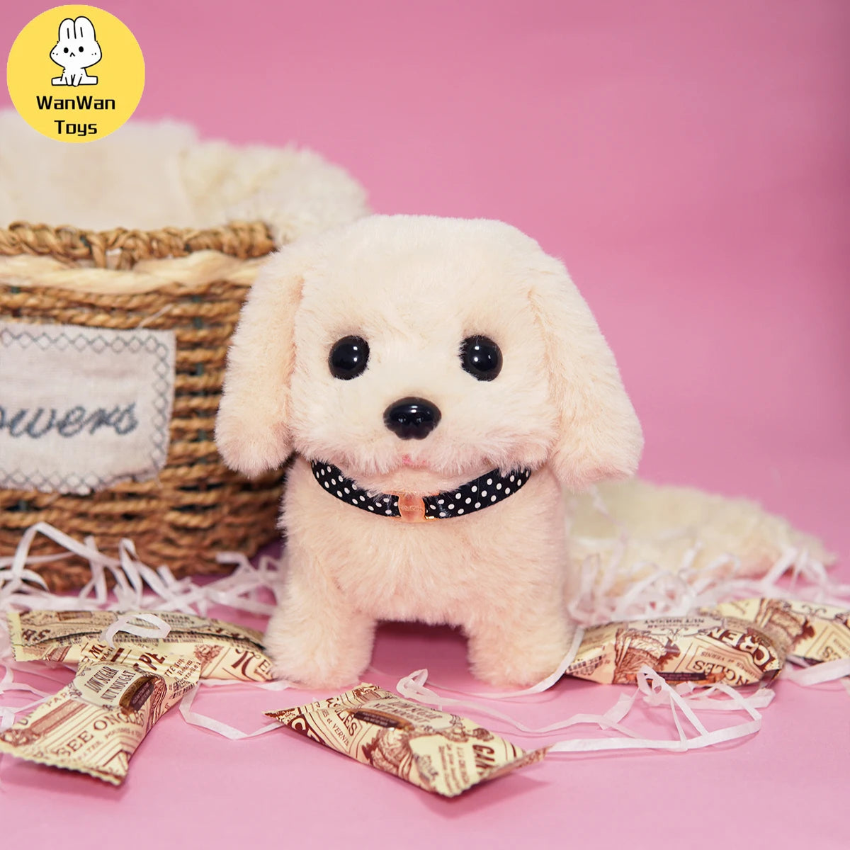 Plush Electric Puppy Simulation Pet Dog Can Walk Teddy Dog Golden Retriever Bichon Frize Dog Children Can Bark Run And Rock