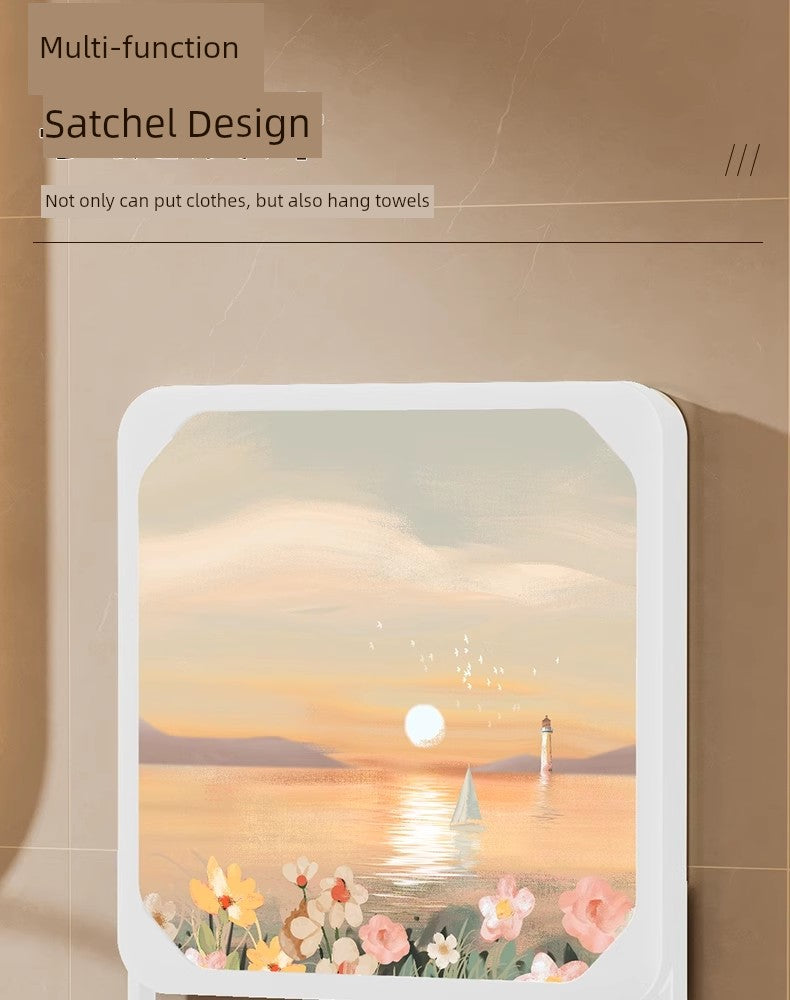 Mural Storage Box Clean Clothes Foldable Cabinet Bath