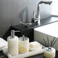 White Onyx Natural Marble Bathroom Accessories Luxury Soap Dispenser Cotton Swabs Container Reed diffuser Tray Bathroom Set