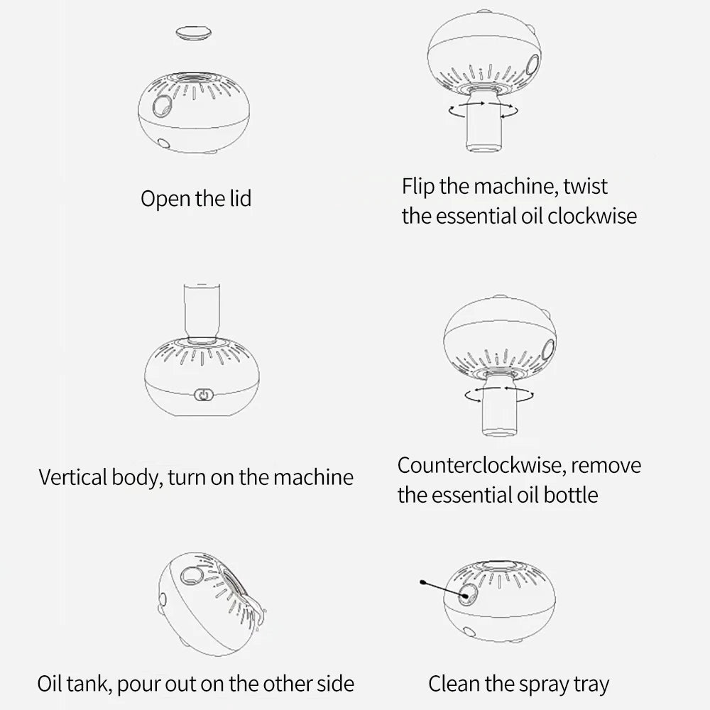 Mini Pure Oil Fragrance Diffuser Aromatherapy Machine Automatic Induction Portable Aroma Diffuser Office Essential Oils Diffuser