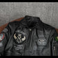 2025 New Spring Men's Genuine Leather Jacket Embroidery Bomber Cowhide Air Force Jacket Motorcycle Leather Coat A2 Biker Clothes
