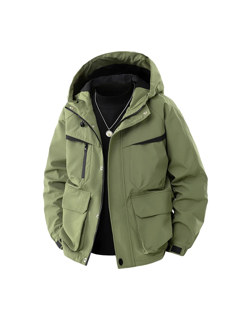 Outdoor Hooded Coat Sports Windbreaker Men Tactical Jacket Waterproof Hooded Coat Sports Military Field Climbing Thin Outwear