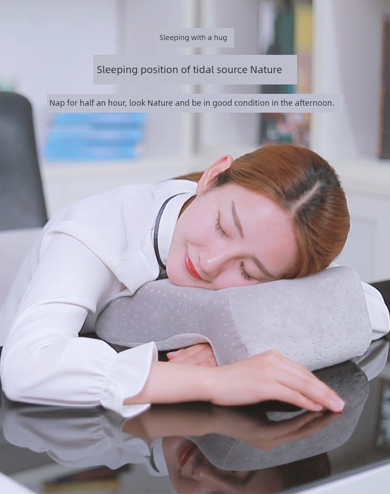 Ice Silk Afternoon Nap Pillow Stomach Sleeper Pillow Office Primary School Student Stomach Sleeper Pillow Lunch Break Sleeping Artifact Pillow Boys Style Summer