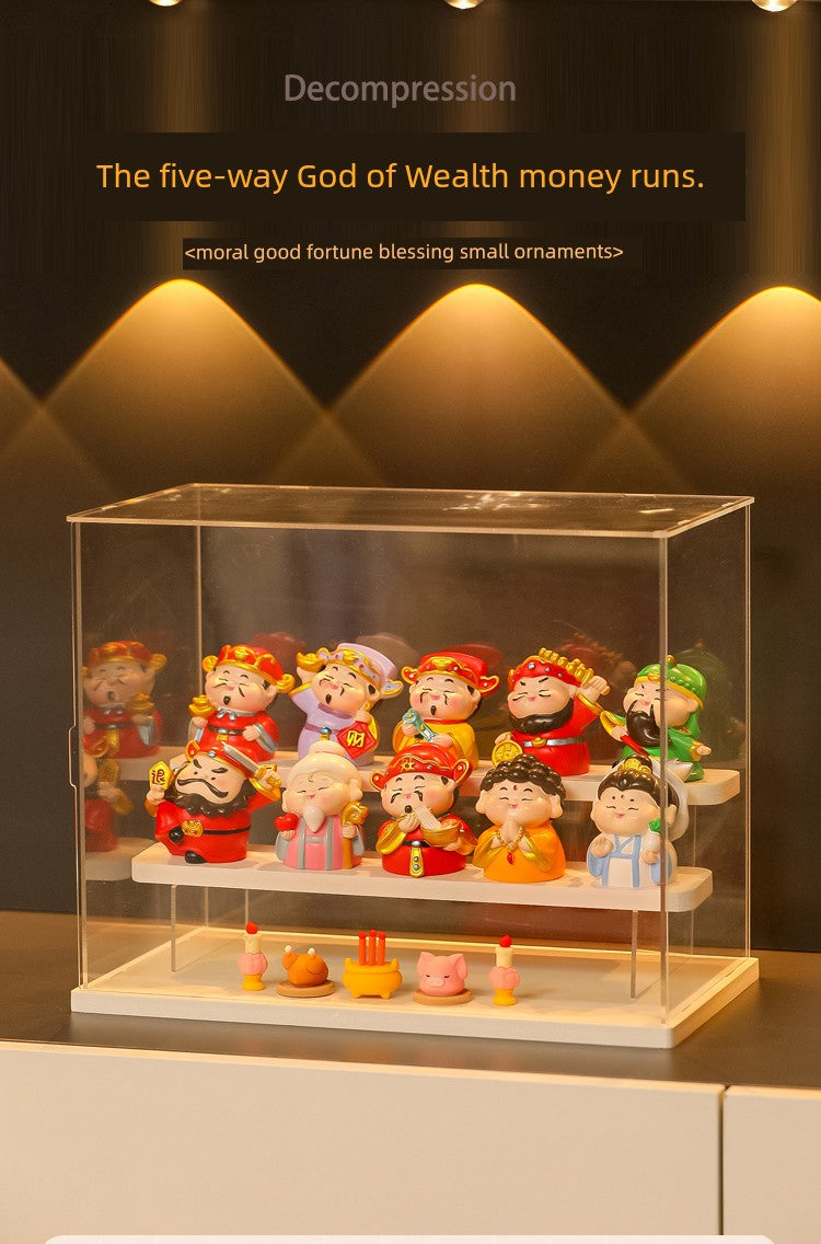 Five-Way God of Wealth All-Way Fairy Home Bookcase Entrance Decoration Decoration Household Full Set Display Stand Gift Decoration