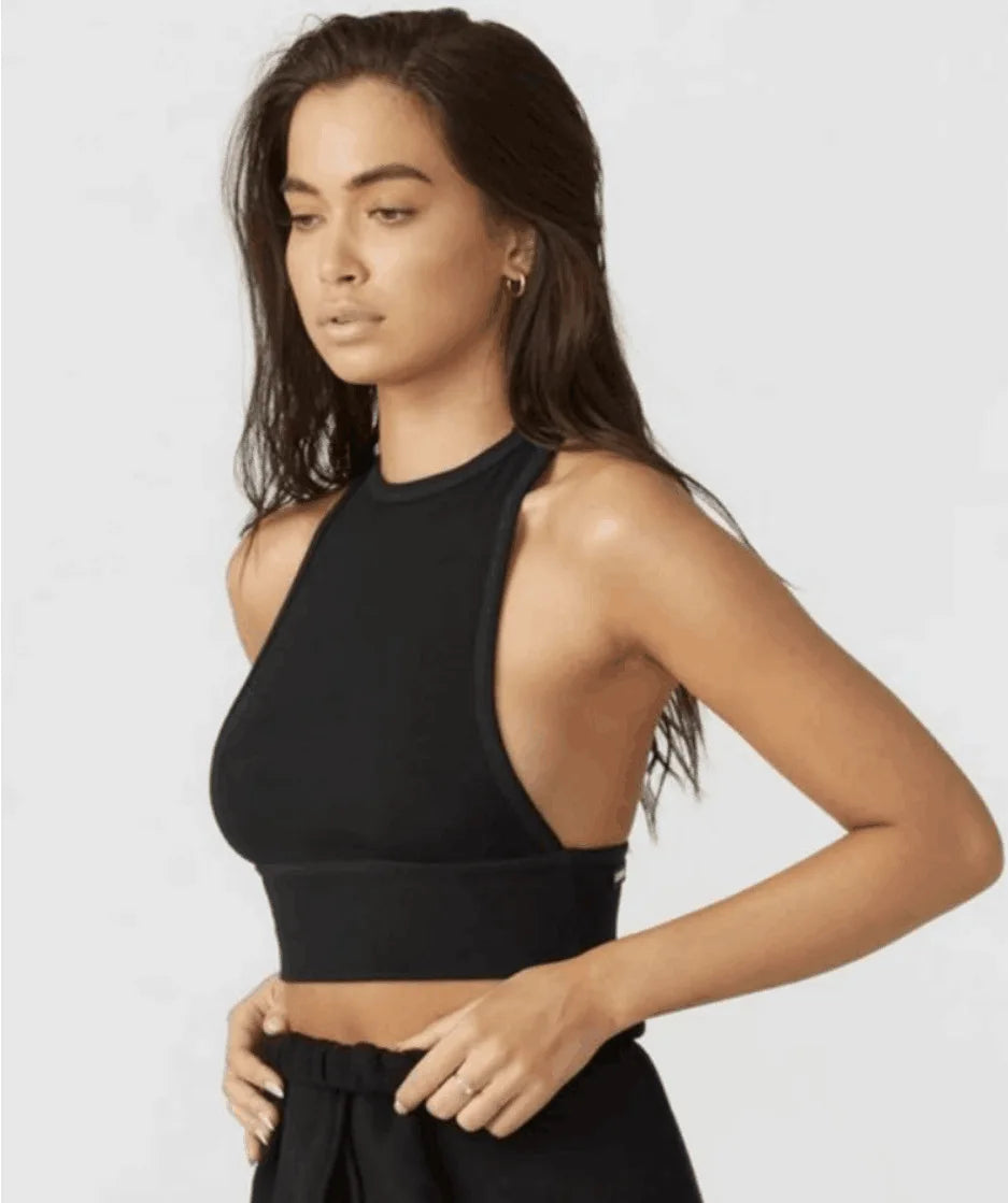 Sexy Fitness Sports Underwear for Women, Round Neck, Tight Back Top, Outdoor Running with Chest Cushion, Thread, 2024