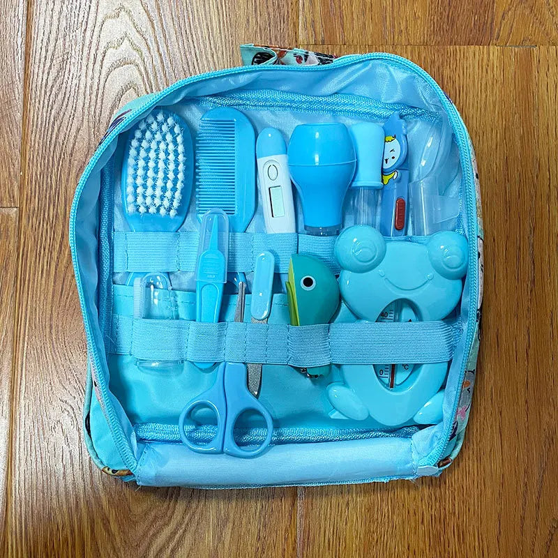 Baby Care Bag Set Baby Nose Suction Device Nail Clipper Thermometer 13 Piece Set Daily Cleaning and Care Kit Healthcare Kits