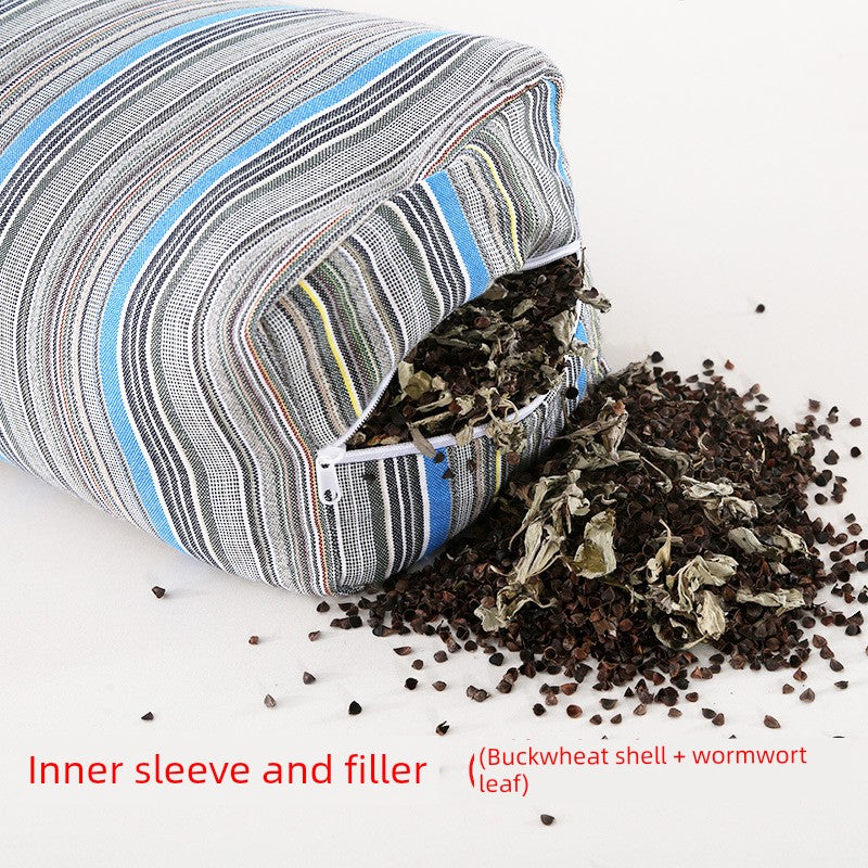 13 and 17 High Pillow Buckwheat Hull Moxa Leaf Pillow Hard Pillow Super High Pillow Adult Senior Buckwheat Pillow Removable and Washable