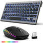 Wireless Keyboard Mouse, Ultra Slim Bluetooth 2.4G Slient Wireless Keyboard and Mouse Combo with Backlit, Multi-Device Keyboard
