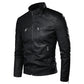 Mens Causal Vintage Leather Jacket Coat Men Thin Spring Autumn Design Motor Biker Pocket PU Leather Jacket Male Motocycle 4XL