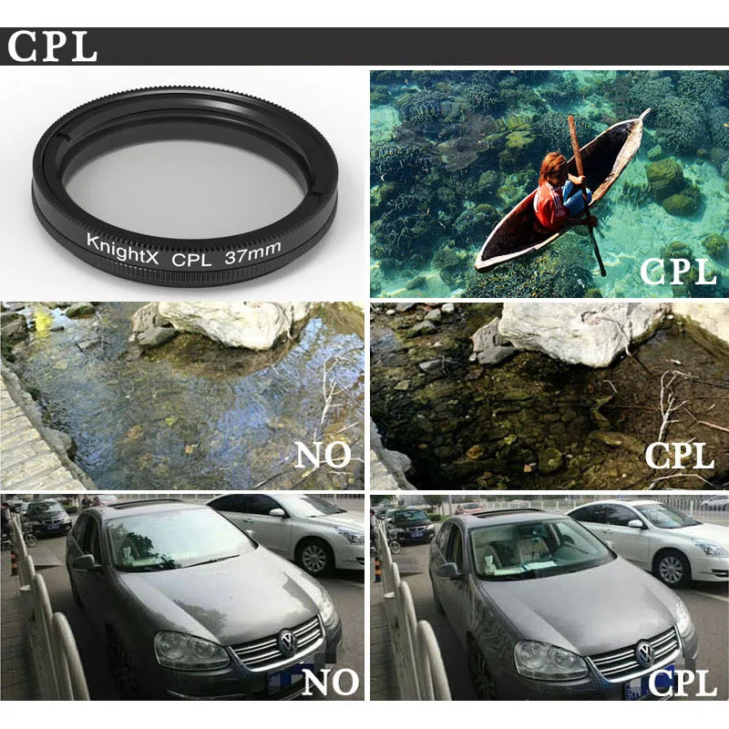 37mm CPL Filter Photography Prop Camera Photo Phone Lens Accessory Professional Clip on Cellphone Polarizer
