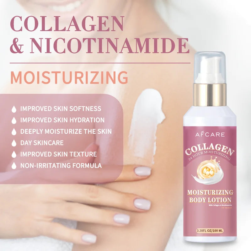 Collagen Body Lotion Whitening Body Cream Moisturizing Brightening Skin Anti-aging Balance Skin Tone Nourishing Body Care
