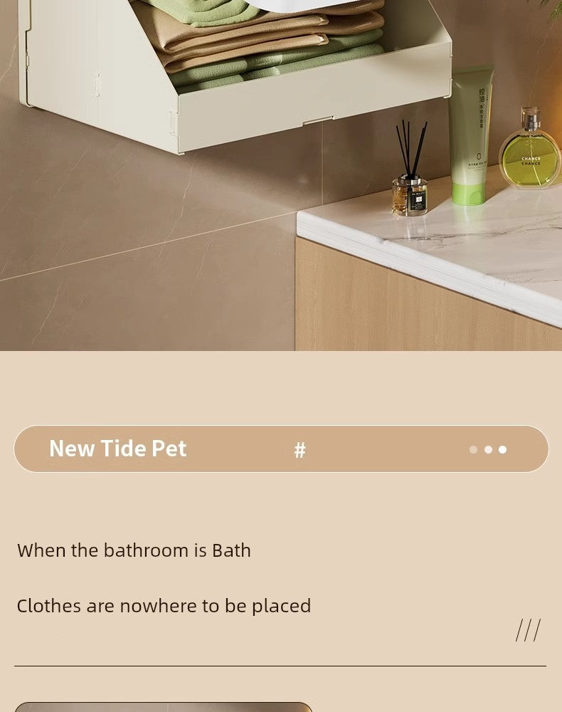 Mural Storage Box Clean Clothes Foldable Cabinet Bath