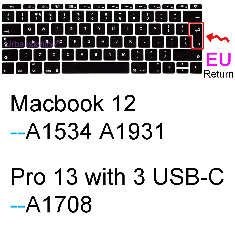 Keyboard Cover for Macbook Air 13 M3 15 Pro 14 M4 13 M2 16 Retina 11 Silicone Protector Skin Case A3113 A3114 A2681 A3401 A3185
