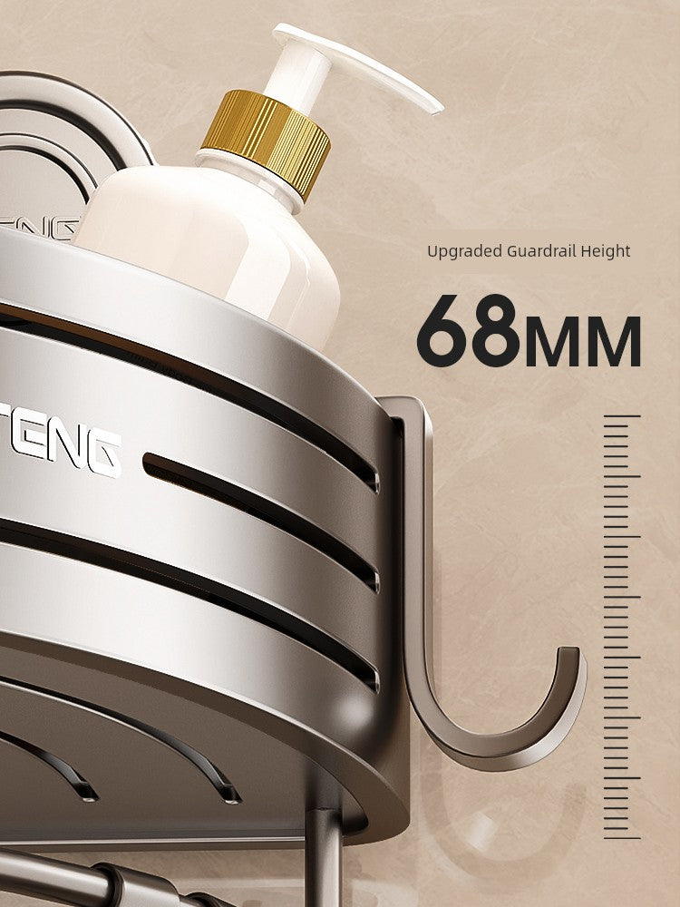 Punch-Free Bathroom Rack Bathroom Suction Cup Triangle Basket Wall Mount Bathroom Sink Corner Storage Rack