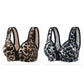 Women's Breathable Side-lifting Maternity Underwear Leopard Print Large Size Ultra-thin No Underwire Front-closure Bra