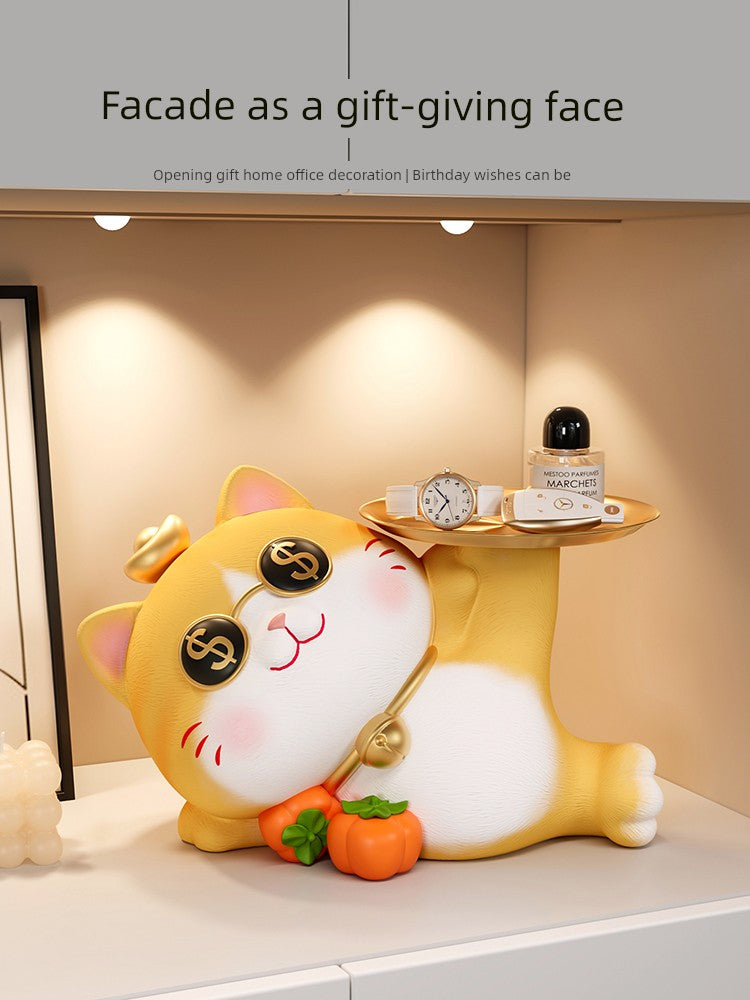 Key Storage Entrance Tray Housewarming Fortune Cat