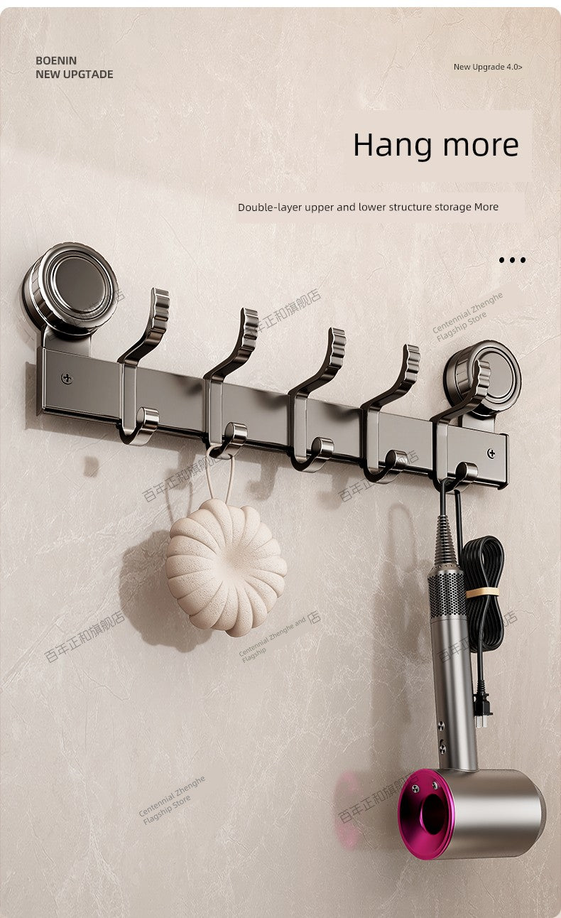 Suction Cup Towel Rack Bathroom Punch-Free Hanging Rod Bathroom Storage Rack Integrated Shower Room Toilet Storage Bath Towel Rack