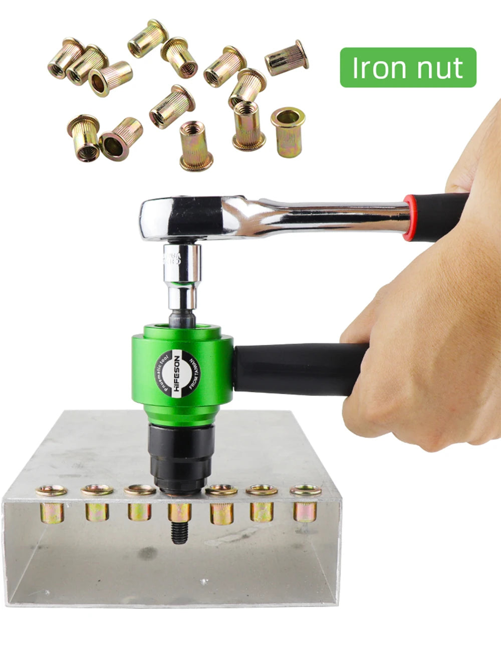 HIFESON M3 M4 M5 M6 M8 Electric Rivet Tool Aapter Manual Rivter Handheld Rivet Gun Connector Kit Hand Drill For Flat Nuts