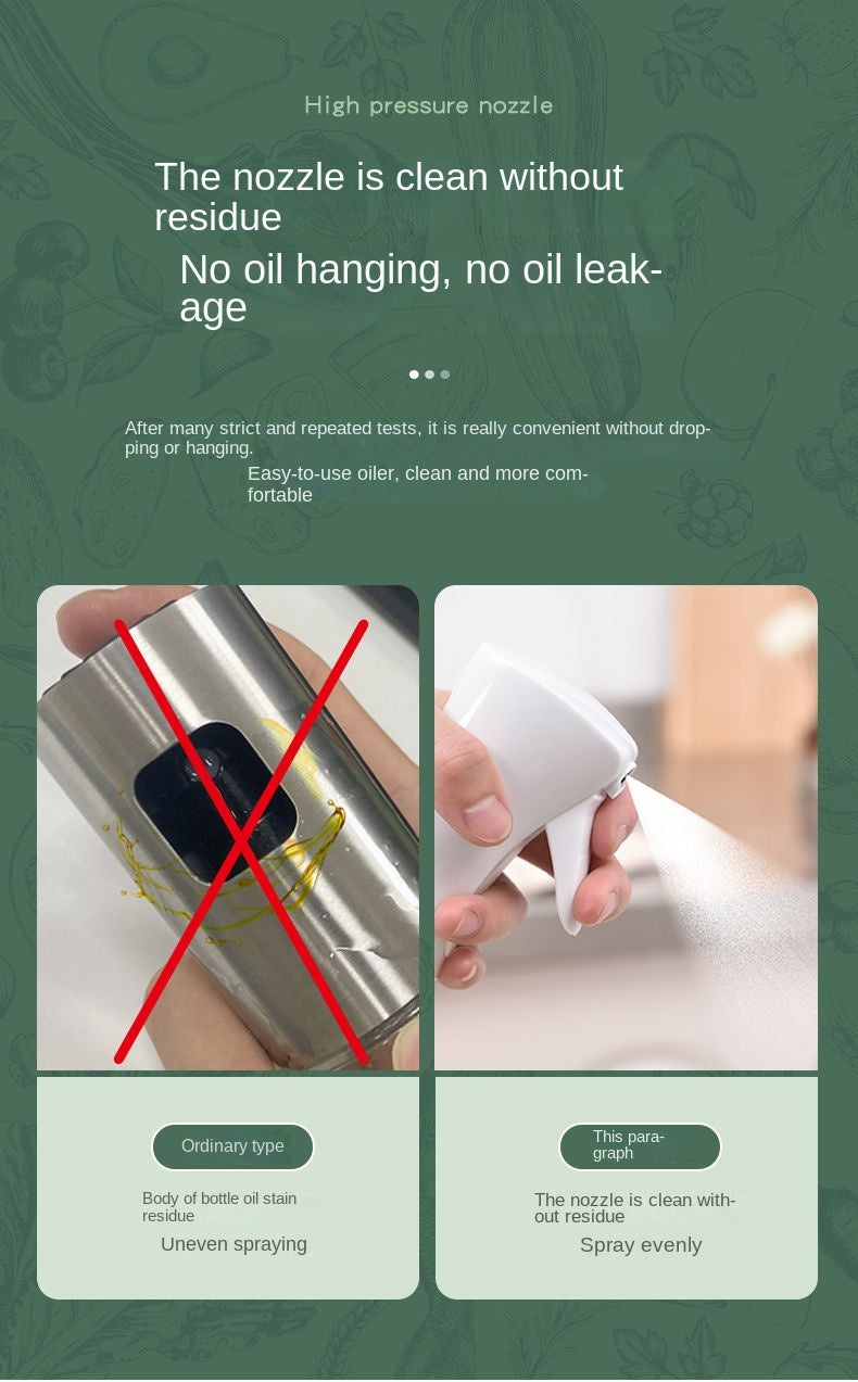 200/300/500 ML Oil Spray Pot Kitchen Household Edible Olive Oil Spray Bottle Atomized Misty Oil Tank Air Fryer Spray Bottle
