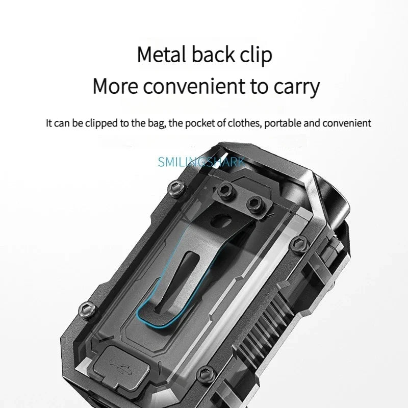 Rechargeable LED+COB Mini Multifunctional Flashlight Portable Outdoor Camping Emergency Keychain Light