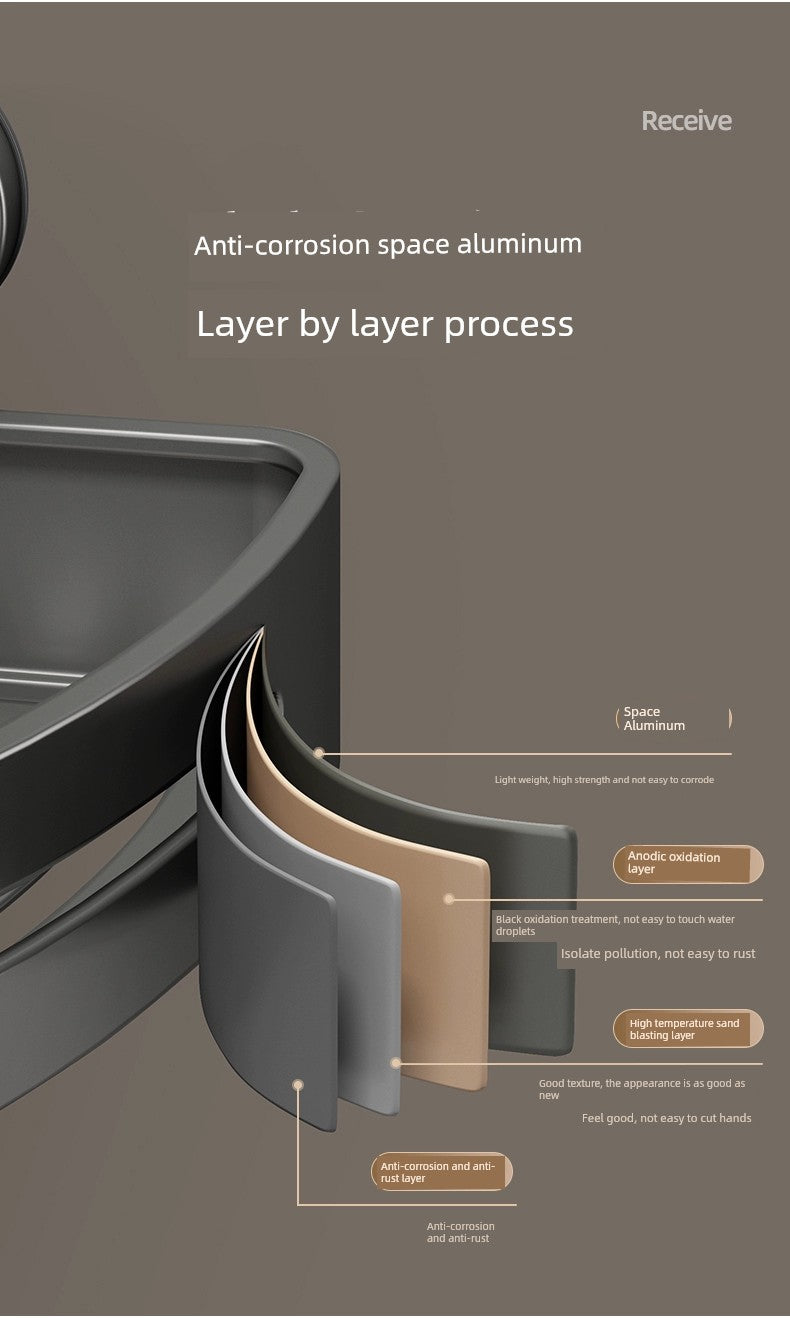 Suction Cup Punch-Free Corner Toilet Bathroom Storage Rack