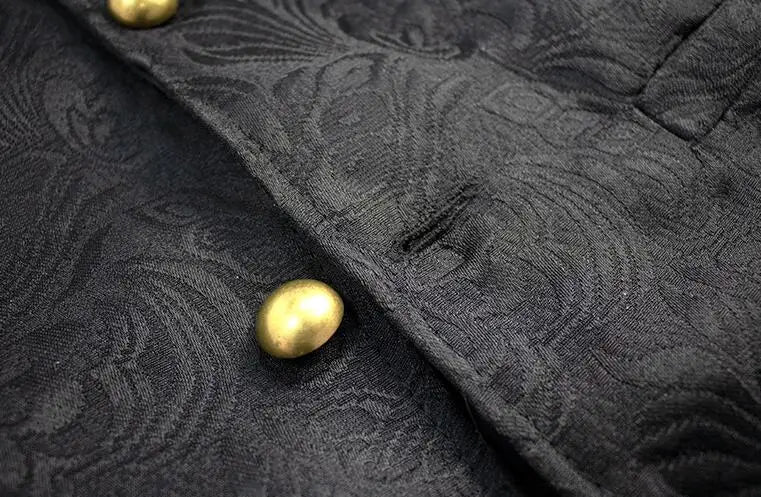 Medieval Vampire Cosplay Costume Steampunk Jacket Vest Coat Victorian Ghost Gothic Blazer Suits Stand Collar Trench Men's Shirt