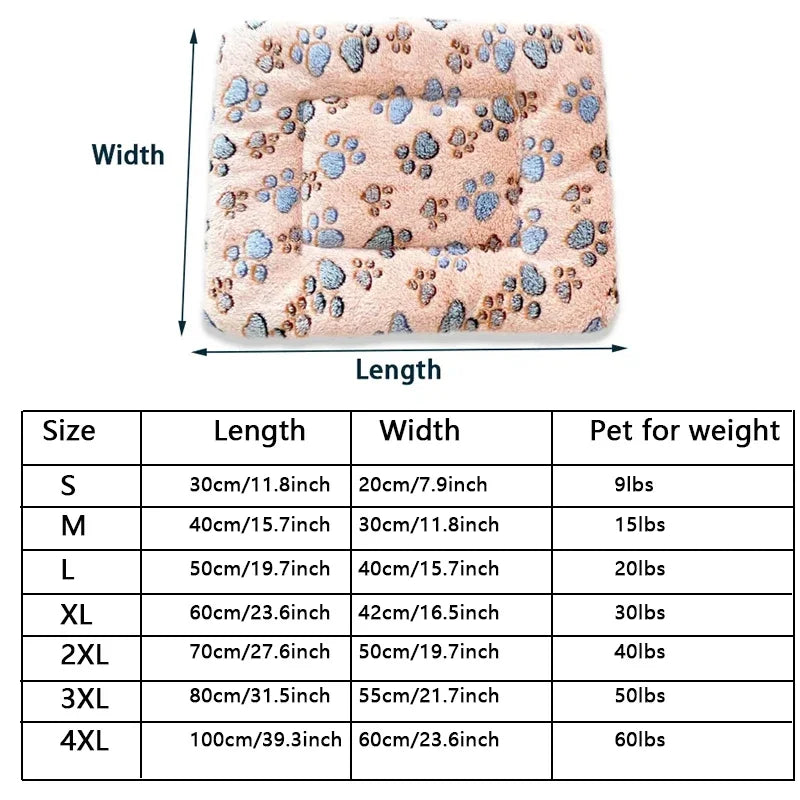 Pet Sleeping Mat Washable Plush Bed Mats for Cats  Blanket Pad Fleece Home Washable Warm Bear Pattern Blanket Pet Supplies