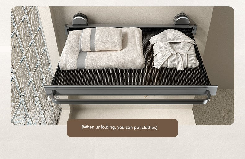 Retractable Bath Towel Rack Clothes Toilet Punch-Free Suction Cup