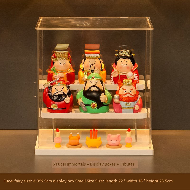 Five-Way God of Wealth All-Way Fairy Home Bookcase Entrance Decoration Decoration Household Full Set Display Stand Gift Decoration