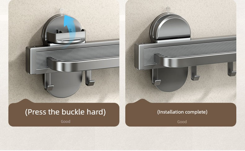 Retractable Bath Towel Rack Clothes Toilet Punch-Free Suction Cup