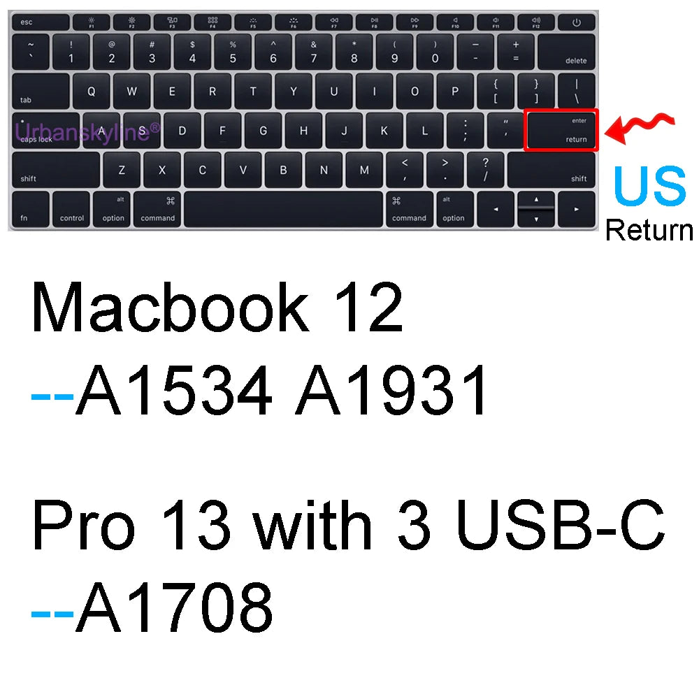 Keyboard Cover for Macbook Air 13 M3 15 Pro 14 M4 13 M2 16 Retina 11 Silicone Protector Skin Case A3113 A3114 A2681 A3401 A3185