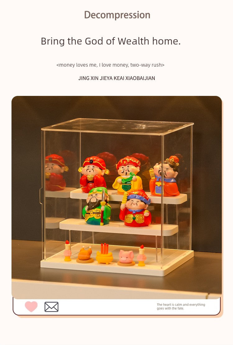 Five-Way God of Wealth All-Way Fairy Home Bookcase Entrance Decoration Decoration Household Full Set Display Stand Gift Decoration