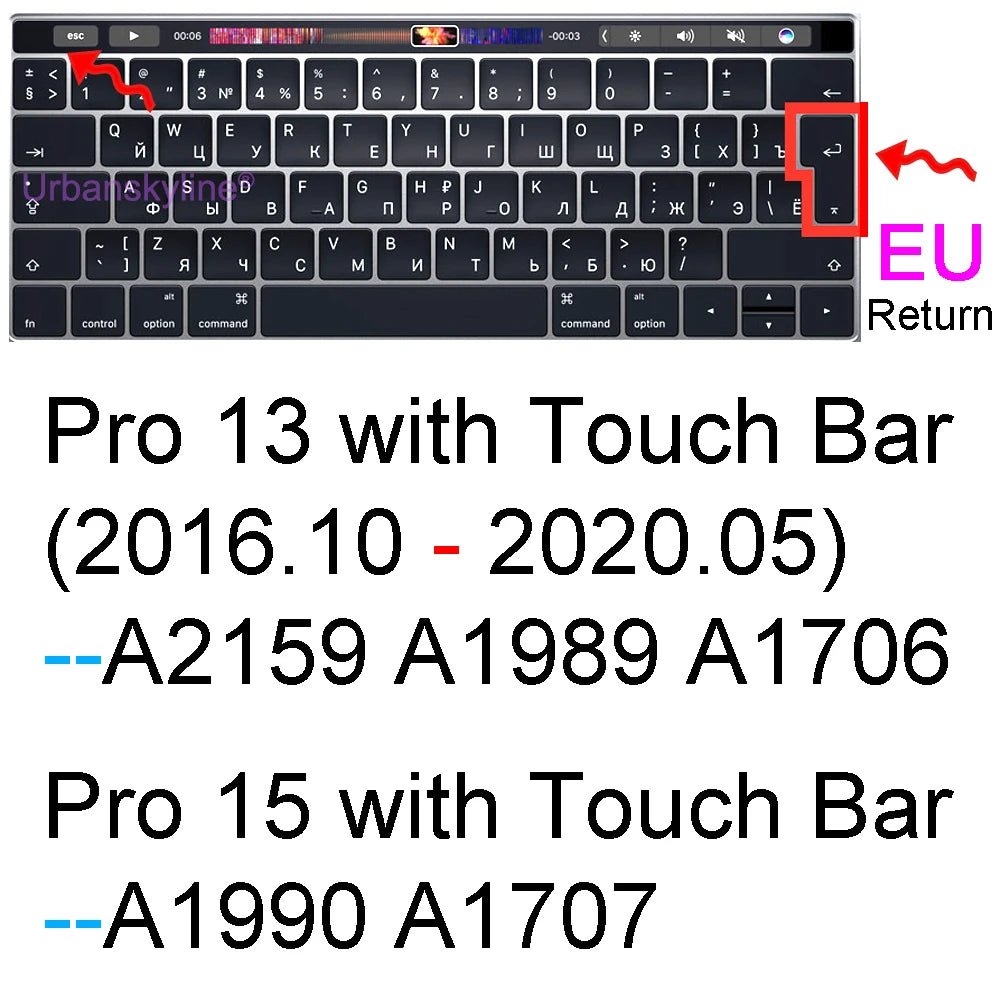 Keyboard Cover for Macbook Air 13 M3 15 Pro 14 M4 13 M2 16 Retina 11 Silicone Protector Skin Case A3113 A3114 A2681 A3401 A3185