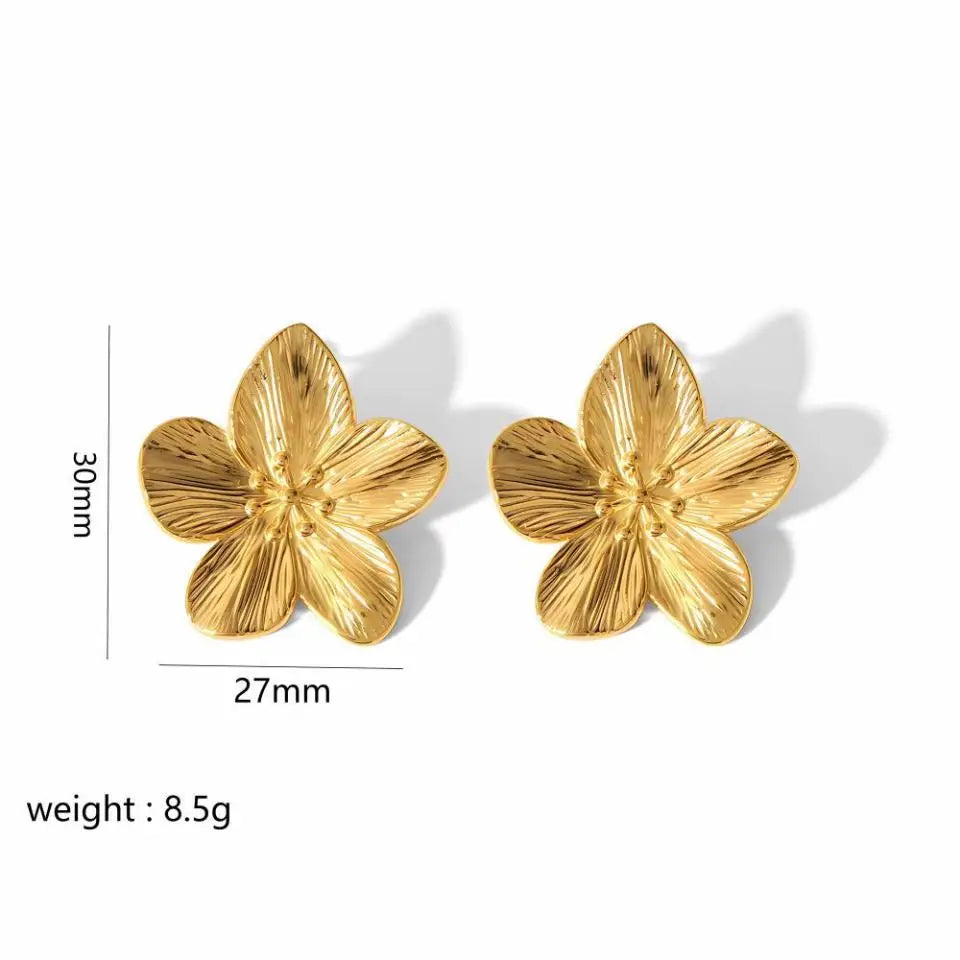 Uilz New Trendy Stainless Steel Butterfly Stud Earring Charm 18K Gold Plated High Quality Statement Waterproof Jewelry Gift
