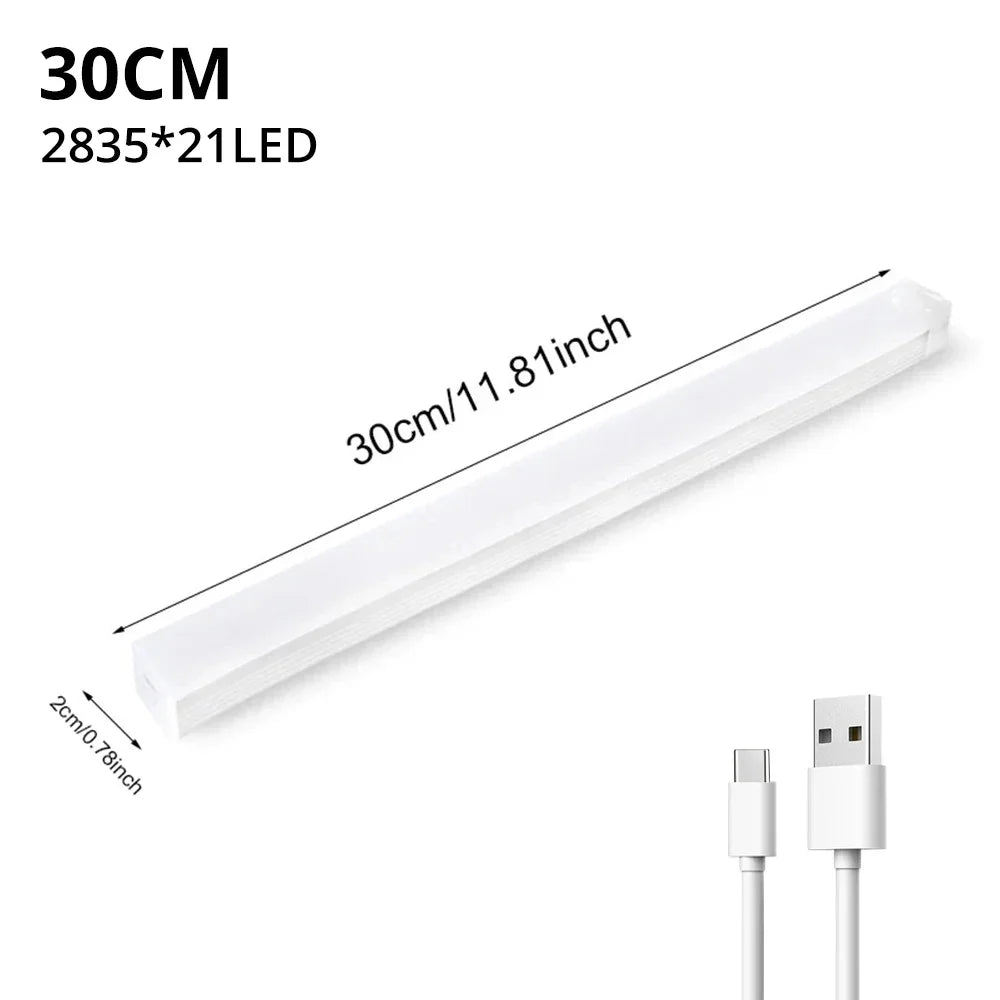 Motion Sensor Night Lights Wireless LED Lamp USB Rechargeable Magnetic For Wardrobe Room Closet Kitchen Aisle Tube Detector Bulb