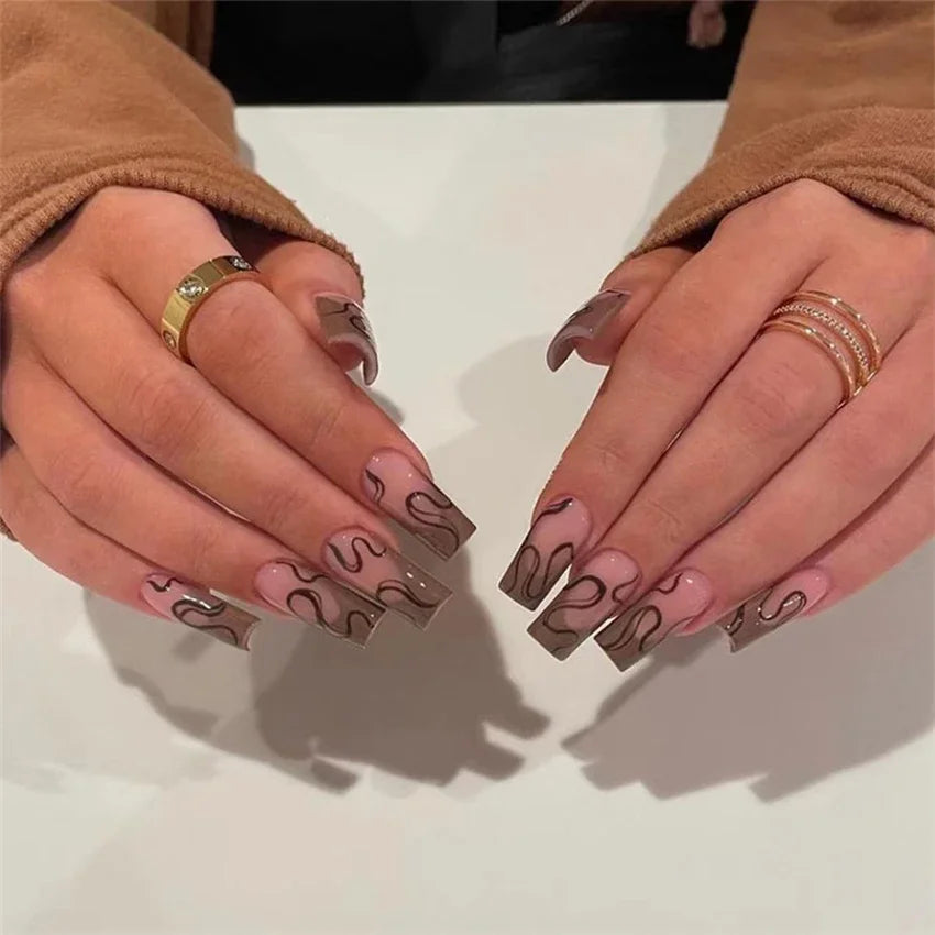 24p Artificial Acrylic Nail Art Fake Nails Full Coverage Removable Press On Nails Tip French Light Pink Heart False Nail Designs