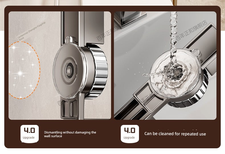 Suction Cup Towel Rack Bathroom Punch-Free Hanging Rod Bathroom Storage Rack Integrated Shower Room Toilet Storage Bath Towel Rack